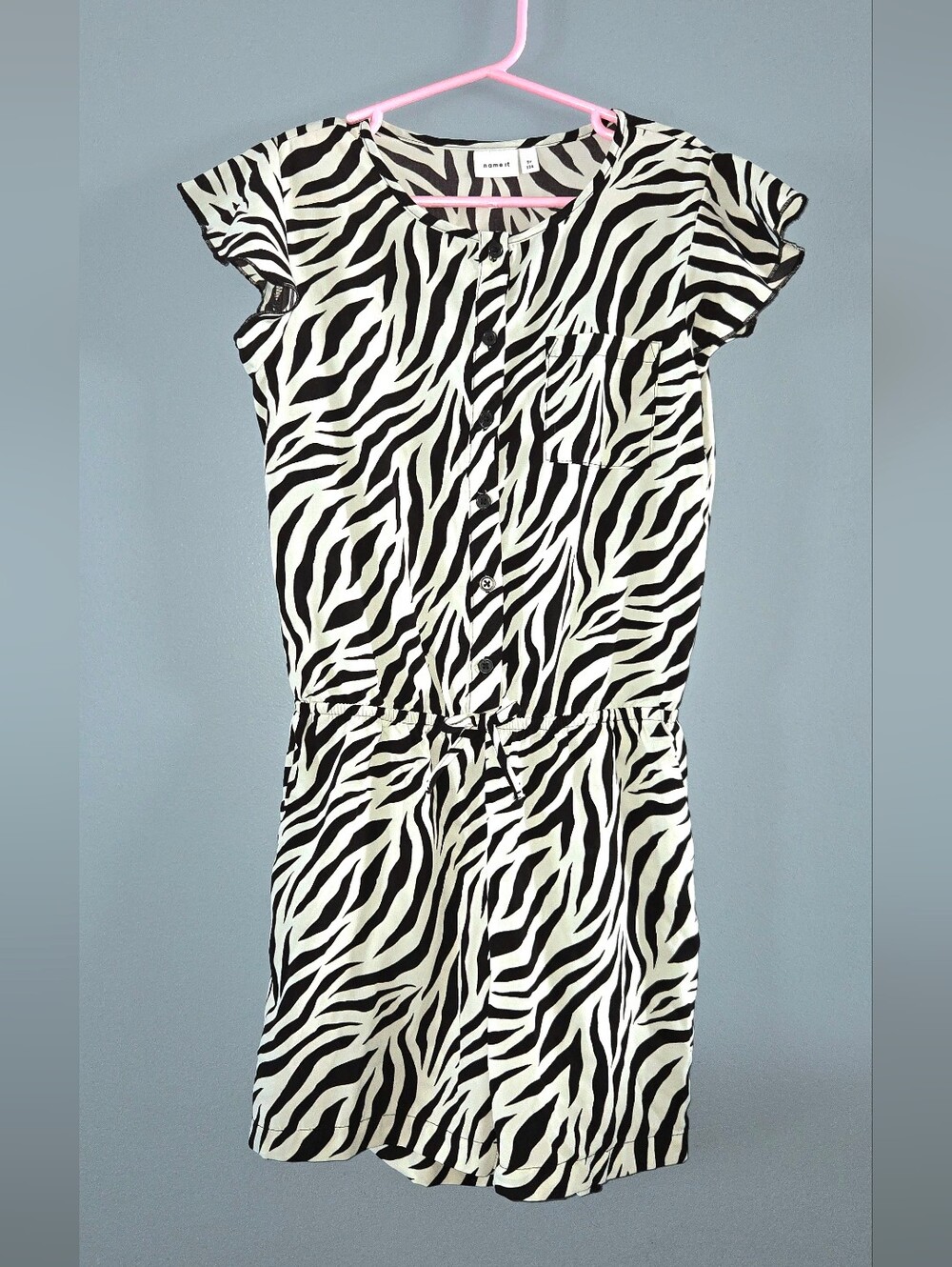 Girls' Black & White Zebra Print Romper (9)